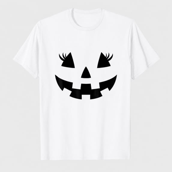 Jack O Lantern Face Pumpkin Halloween Costume Women T-Shirt