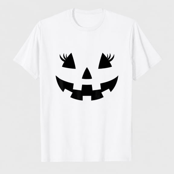 Jack O Lantern Face Pumpkin Halloween Costume Women T-Shirt