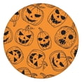thumbnail image 1 of Jack O Lantern Fiesta Elastic Round Tablecloth - 44 Inch Halloween Stretch Cover for Dining Party Table, 1 of 6