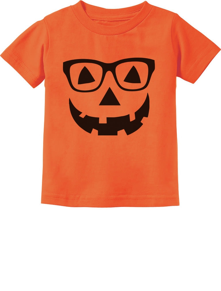 Jack O' Lantern Geeky Pumpkin Face Shirt Halloween Dinosaur Toddler Kids Tshirt - image 1 of 7
