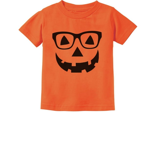 Jack O' Lantern Geeky Pumpkin Face Shirt Halloween Dinosaur Toddler Kids Tshirt