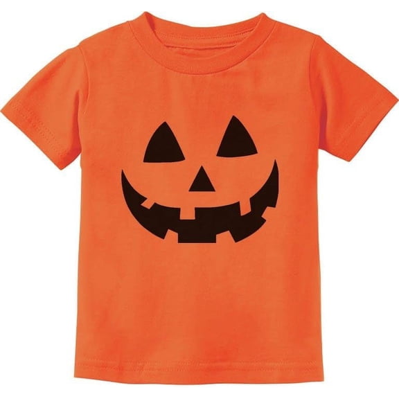 Jack O' Lantern Geeky Pumpkin Face Shirt Halloween Toddler Kids Graphic Tees Tshirt