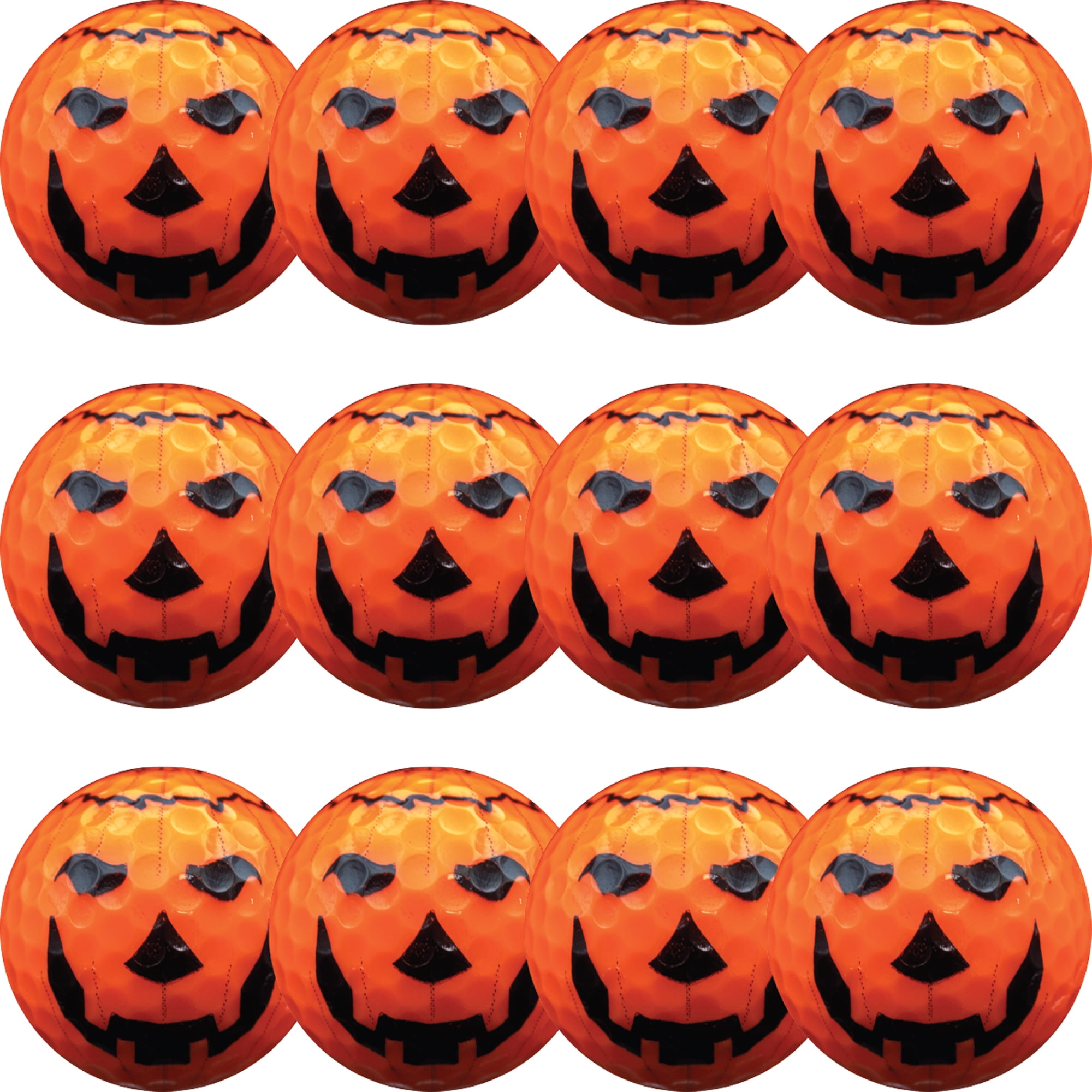 Jack O'Lantern Halloween Golf Balls – 12-Pack of Pumpkin Face Orange Golf Balls