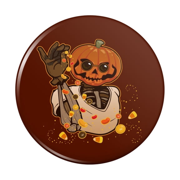 Jack O Lantern Halloween Candy Sugar Salt Bae Pumpkin Kitchen Refrigerator Locker Button Magnet