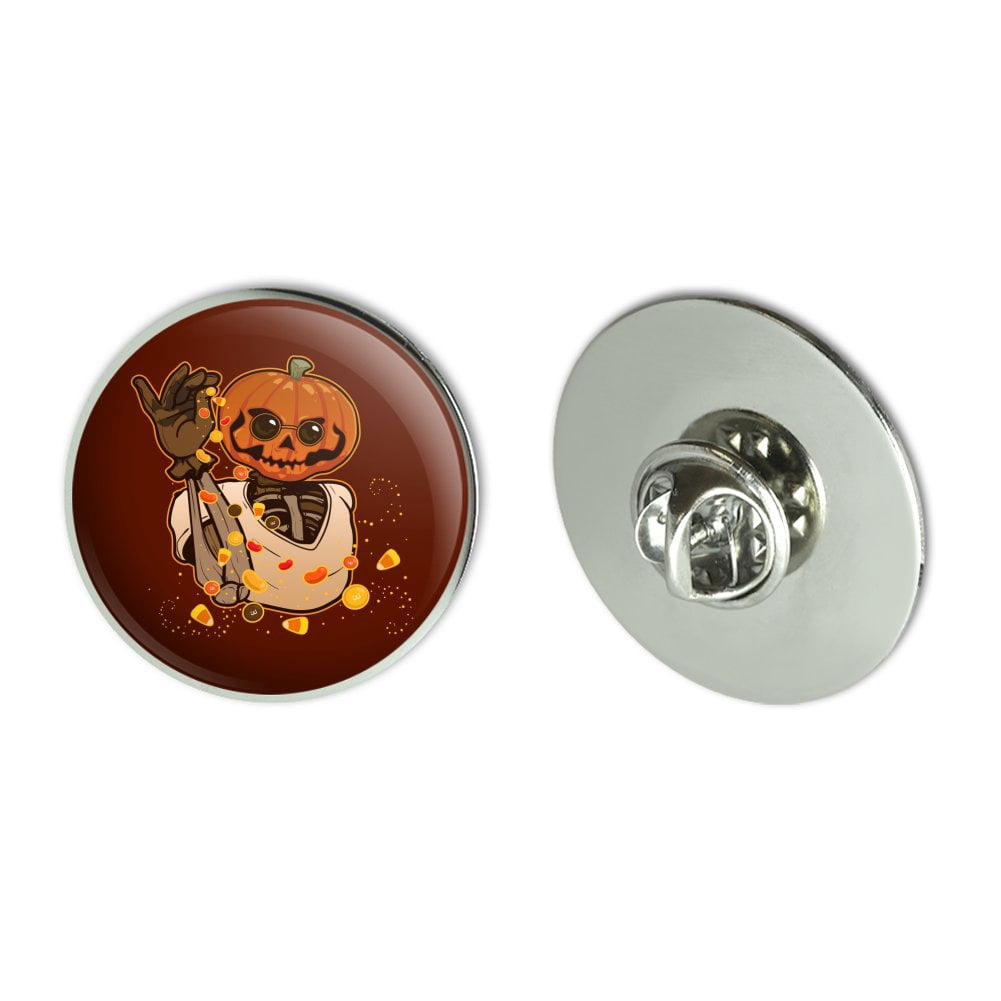 Jack O Lantern Halloween Candy Sugar Salt Bae Pumpkin Metal 1.1" Tie ...