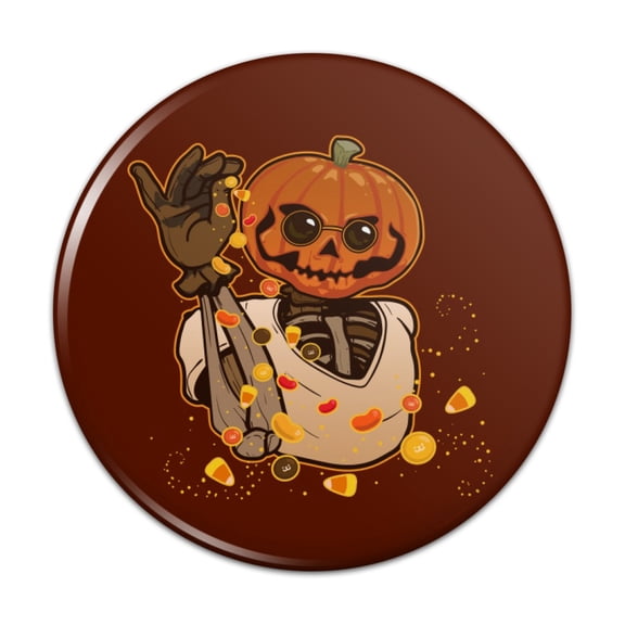 Jack O Lantern Halloween Candy Sugar Salt Bae Pumpkin Pinback Button Pin