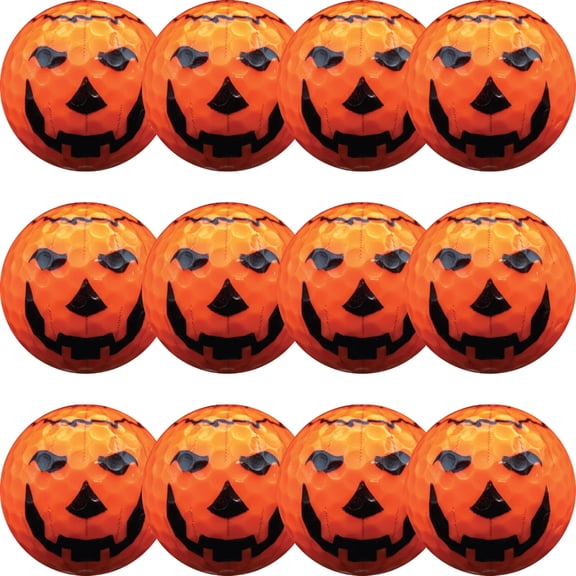 Jack O'Lantern Halloween Golf Balls – 12-Pack of Pumpkin Face Orange Golf Balls