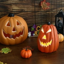 Jack-O-Lantern Halloween Light Orange Pumpkin Lights LED Battery Bright Realistic Flameless Electric Pumpkin Lantern for Halloween Thanksgiving