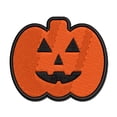 thumbnail image 1 of Jack O'Lantern Happy Halloween Pumpkin Applique Multi-Color Embroidered Hook & Loop Patch - 3.5 Inch Large, 1 of 5