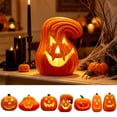 thumbnail image 1 of Jack O Lantern Lamp,Light Up Pumpkin,6×4 Inch Large Plastic Led Pumpkin Decoration For Indoor Outdoor Halloween Garden Decor.（F）, 1 of 8