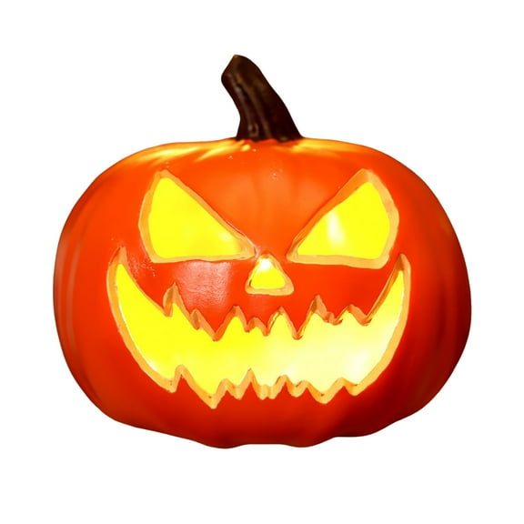 Jack-O-Lantern Light Up LED Pumpkin Decor - Indoor/Outdoor Halloween Decoration with Bulb for Porch, Yard, and Party Displays - B
