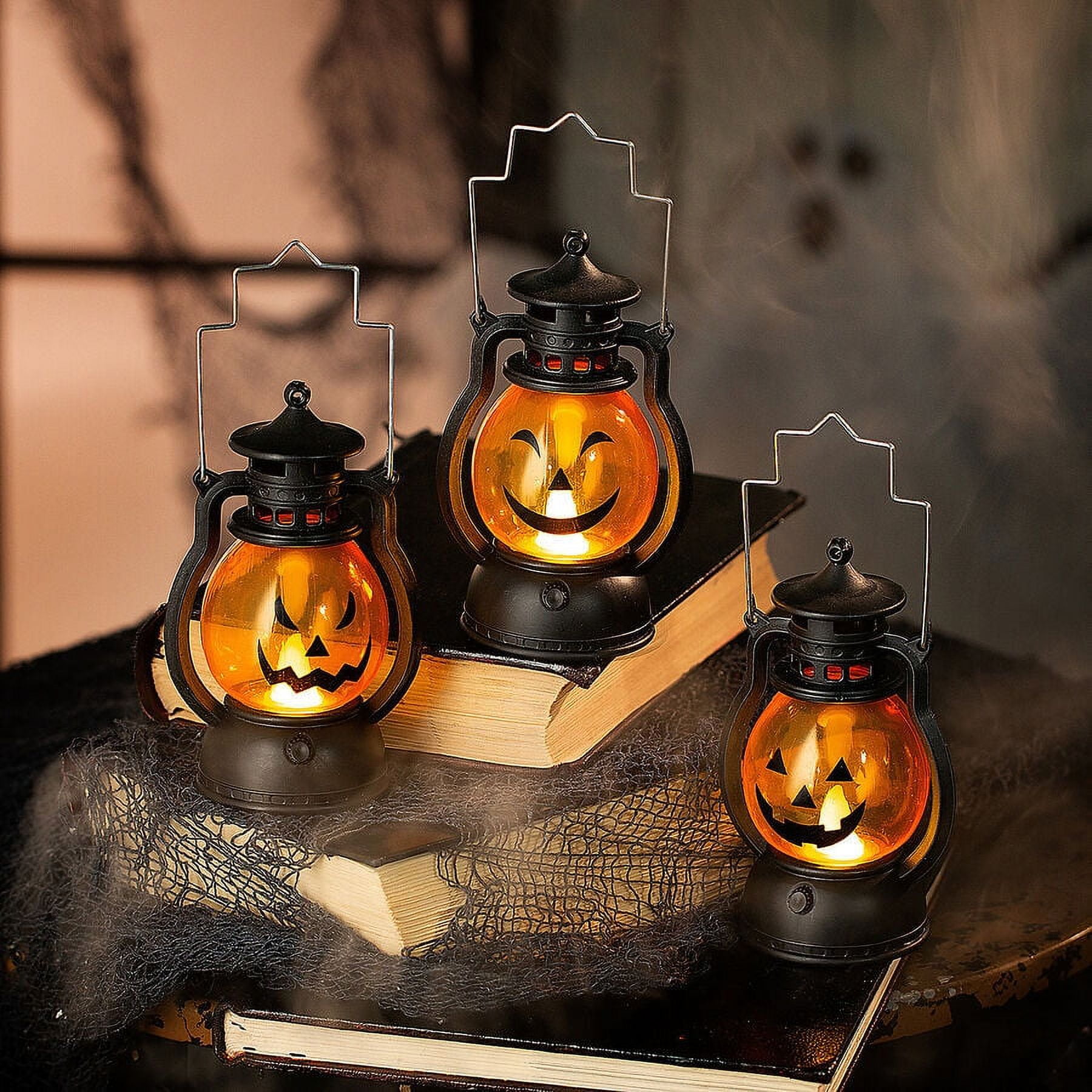 Jack-O\'-Lantern Light-Up Mini Lantern Halloween Decorations ...