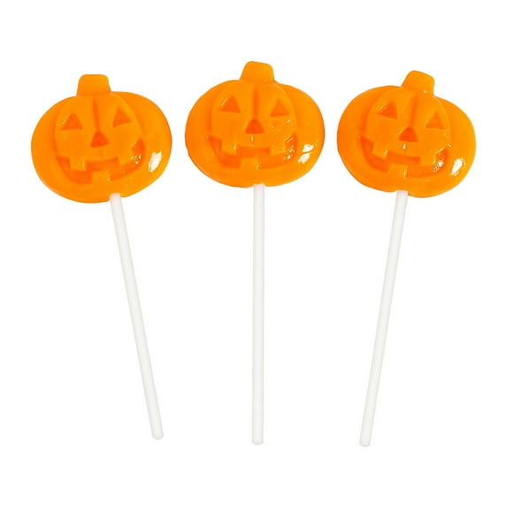 Jack-O’-Lantern Lollipops, Edibles, Halloween, 12 Pieces