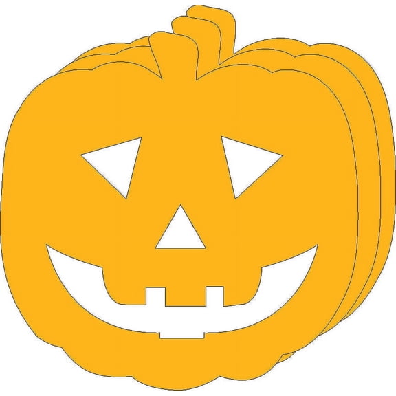 SHAPES ETC. Jack O Lantern Bright Neon Single Color Small Cut-Outs- 3in