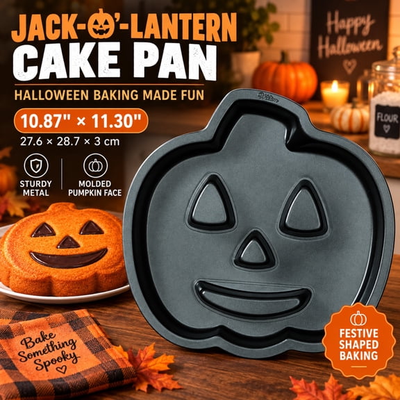 Jack O Lantern Pan Pumpkin Cake Pan Halloween Cake Pan Metal Pumpkin Baking Pan Novelty Fluted Cake Mold for Halloween Baking