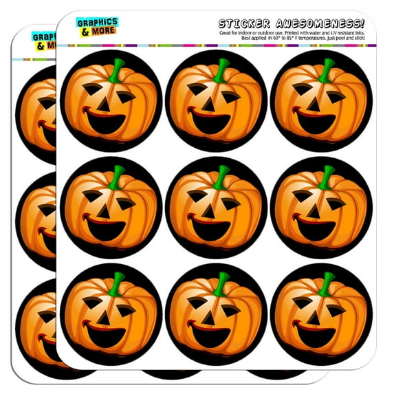 Jack O' Lantern Pumpkin Halloween 2" Scrapbooking Crafting Stickers
