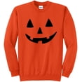 thumbnail image 1 of Jack O' Lantern Pumpkin Halloween Costume Crewneck Sweatshirt Orange S, 1 of 4