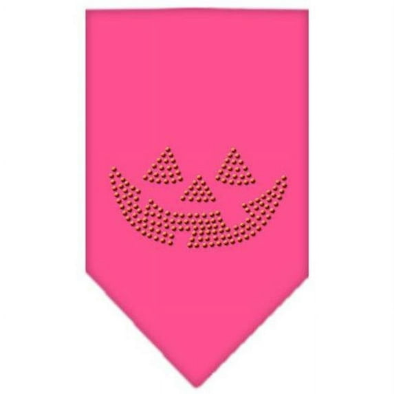 Jack O Lantern Rhinestone Bandana Bright Pink Large