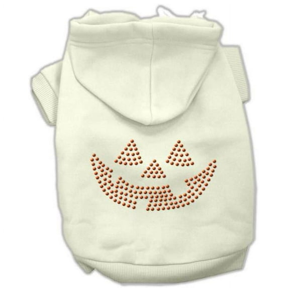 Jack O Lantern Rhinestone Hoodies Cream XS - 8