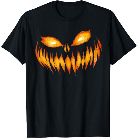 Jack O Lantern Scary Carved Pumpkin Face Halloween Costume T Shirt Men