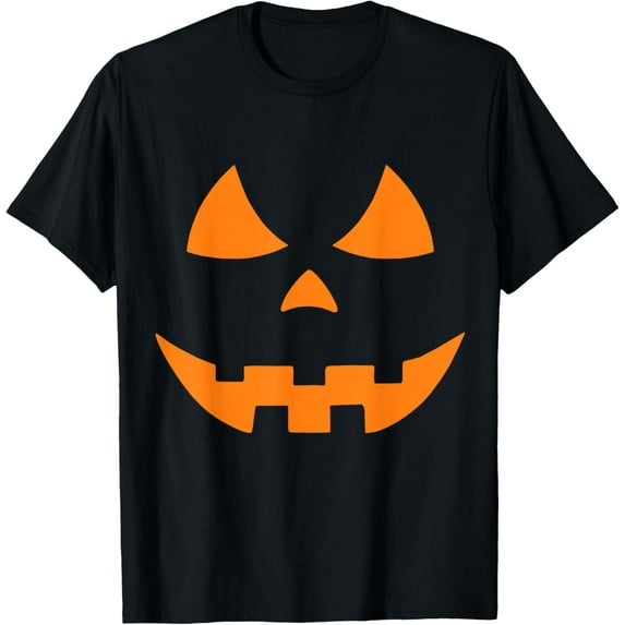 Jack O Lantern Scary Carved Pumpkin Face Halloween Costume T-Shirt100% pure cotton short-sleeved shirt for both men and women