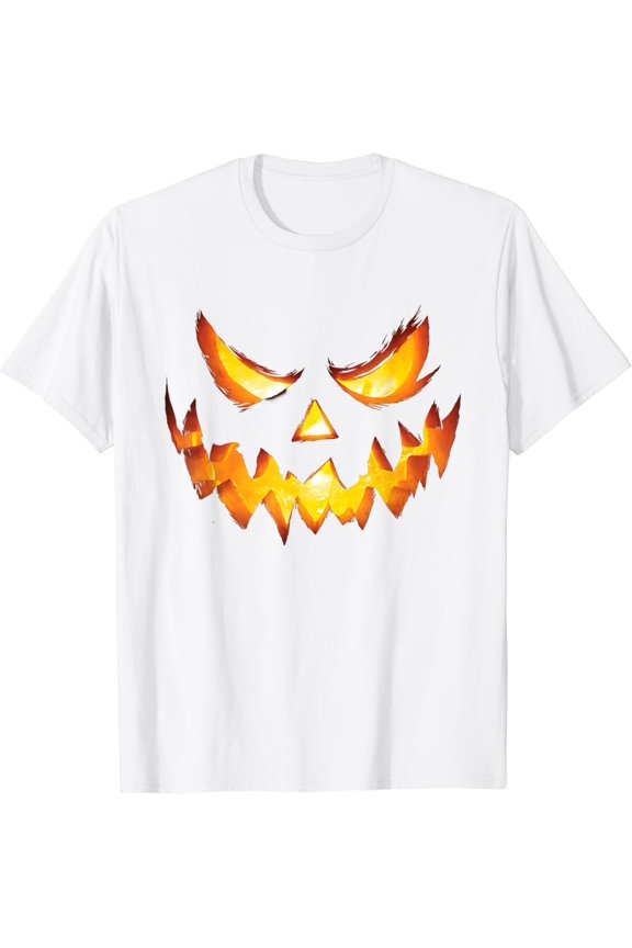 Jack O Lantern Scary Carved Pumpkin Face Halloween Costume T-Shirt
