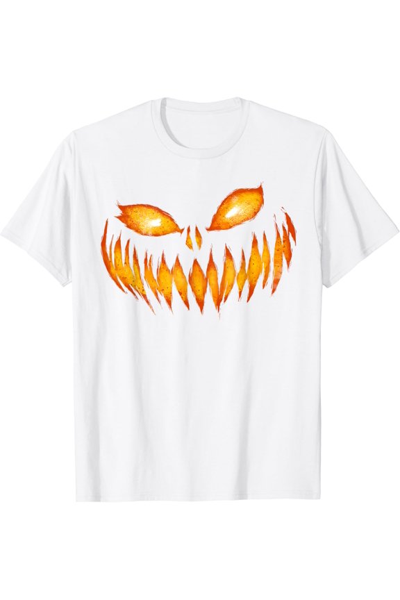 Jack O Lantern Scary Carved Pumpkin Face Halloween Costume T-Shirt