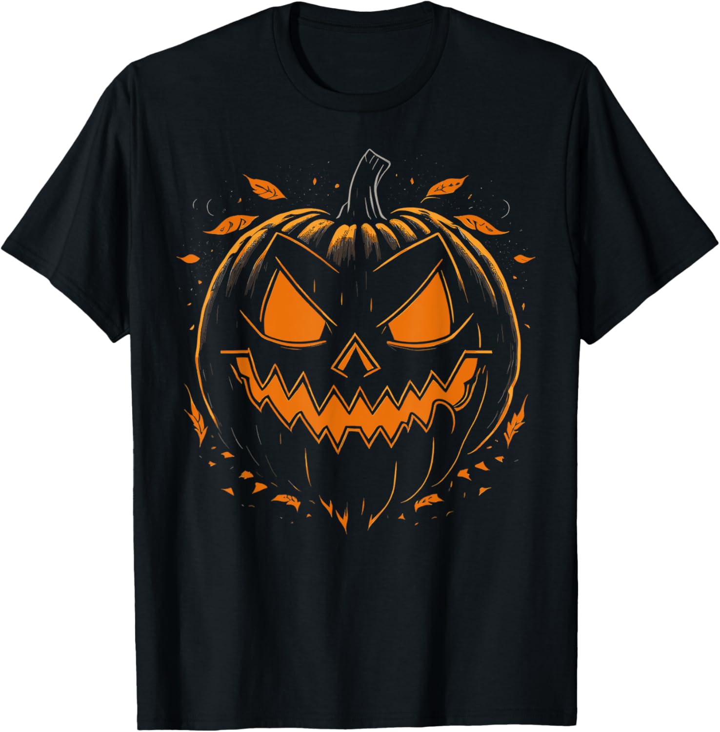 Jack O Lantern Scary Carved Pumpkin Face Halloween Costume T-Shirt ...
