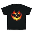 thumbnail image 1 of Jack O Lantern Scary Pumpkin Face Funny Halloween Party Costume T-Shirt Unisex, 1 of 1