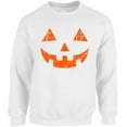 thumbnail image 1 of Jack O'Lantern Scary Pumpkin Face Unisex Sweatshirt Halloween Sweater for Her Him - S M L XL 2XL 3XL 4XL 5XL Graphic Tee - Women Men Crewneck Funny Happy Halloween Holiday Gift, 1 of 2