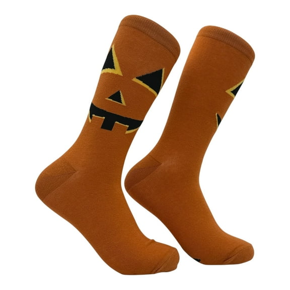 Jack O Lantern Socks Funny Sarcastic Halloween Graphic Novelty Footwear For Ladies