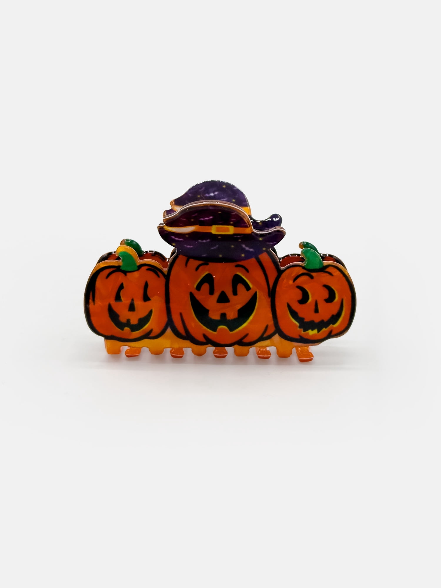 Way To Celebrate Jack-O-Lantern Trio Acrylic Hair Claw, Orange