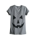 thumbnail image 1 of Jack 'O Lantern Women's Fashion Relaxed V-Neck T-Shirt Tee Heather Grey X-Large, 1 of 3