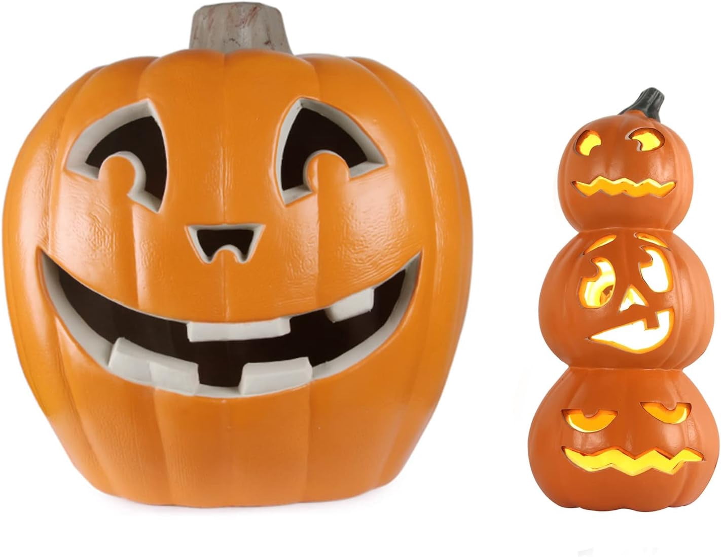 Jack O Lanterns - Large Halloween Pumpkin Lantern with Pre-lit LED ...