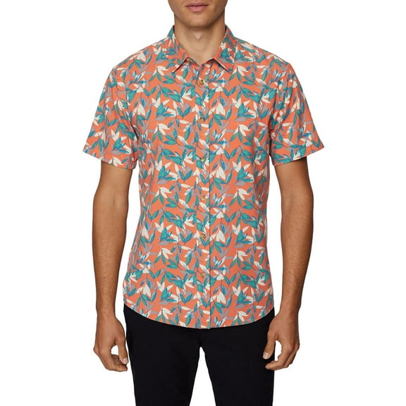 Jack O'Neill Mens Mahalo Printed Short Sleeve Button-Down Shirt
