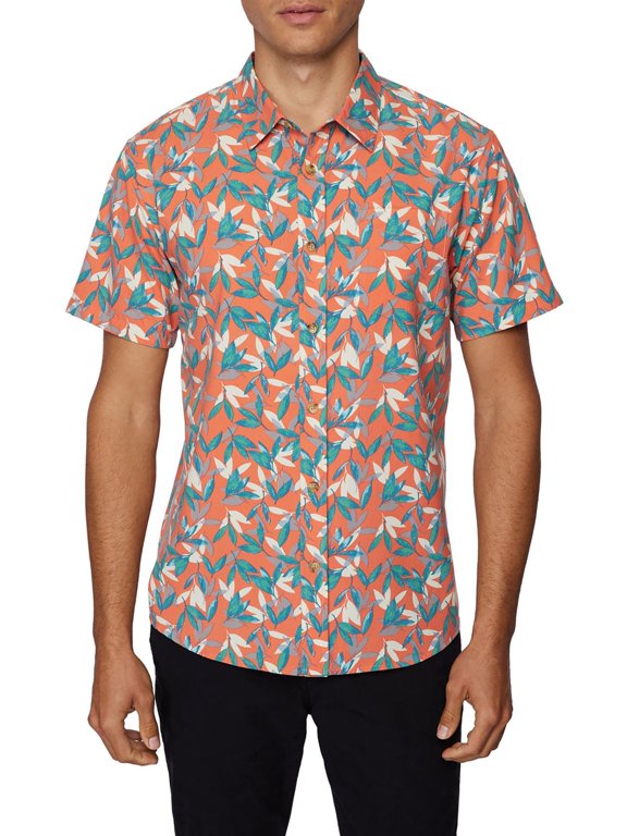 Mens Mahalo Printed Short Sleeve Button-Down Shirt