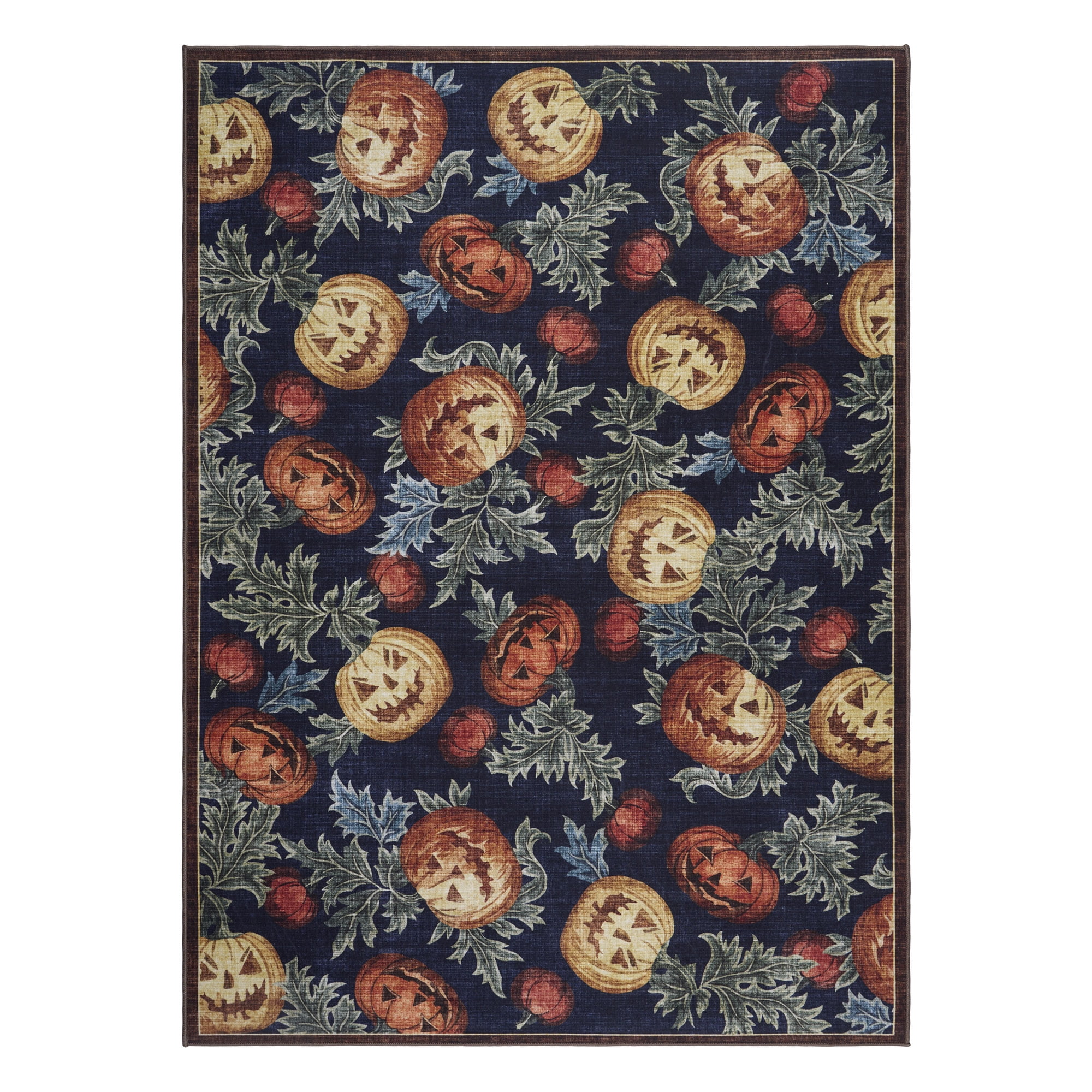 Jack O'lantern Printed Runner, 40"x55", Polyester pile
