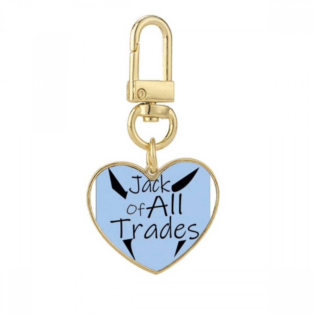 Jack Of All Trades Art Deco Fashion Gold Heart Keychain Metal Keyring ...