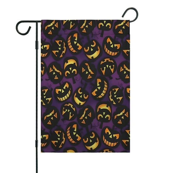 Jack Olantern Halloween Pattern Fall Garden Flags 12.5"x18" Double Side,Small Yard Flags for Outside,Outdoor Fall Decor,Autumn Funny Garden Flag Yard Decoration