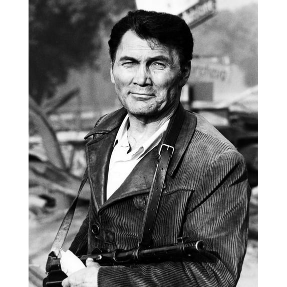 Jack Palance 24X36 Classic Hollywood Poster Tough Guy Pose With Machine Gun