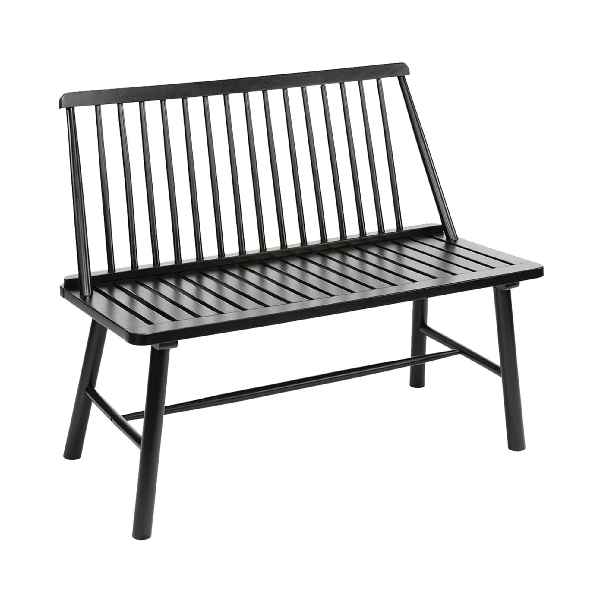 Jack Post Wooden Outdoor Farmhouse Bench, Black Superior Hardwood for Garden & Patio