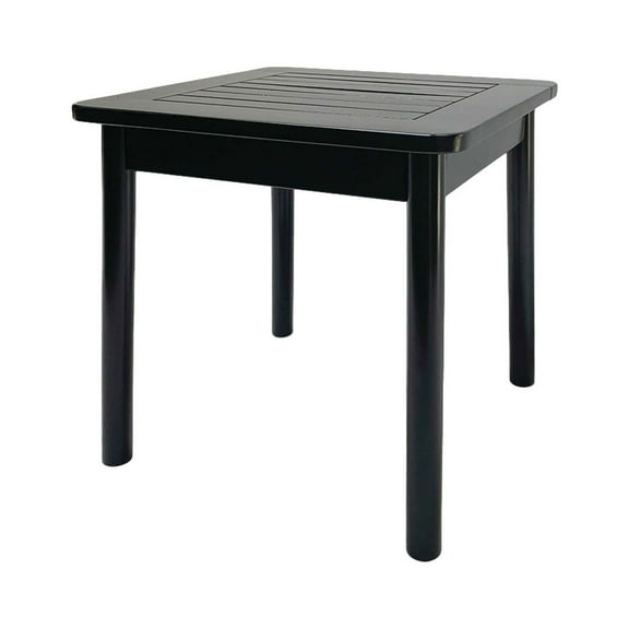 Jack Post Farmhouse Hardwood Square Patio Dining Side End Table, Black