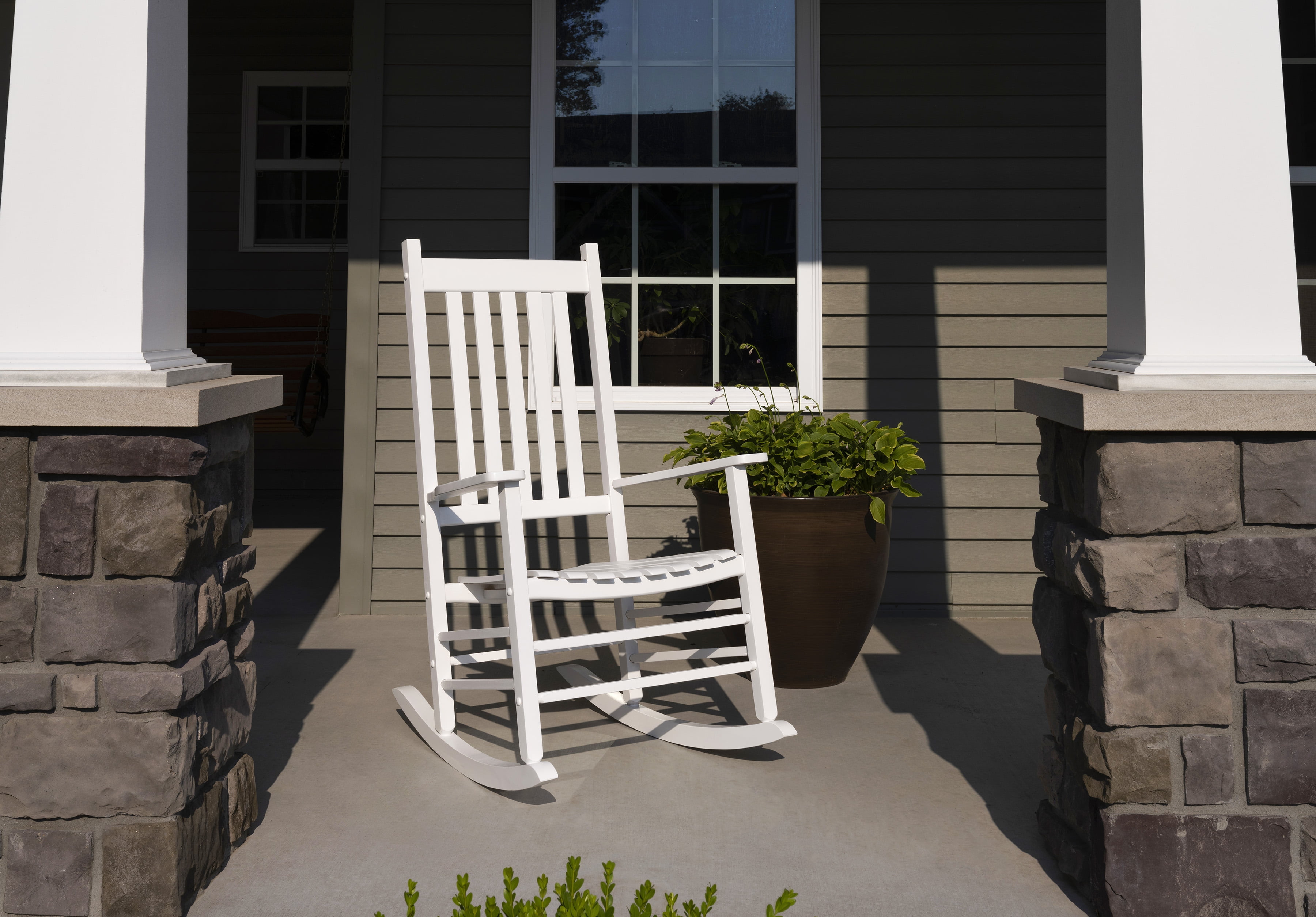 Jack Post Hardwood Adult Mission Rocker in White