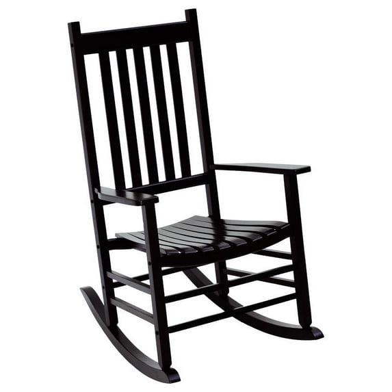 Jack Post Knollwood Mission Style Hardwood Porch Rocker Chair, Black