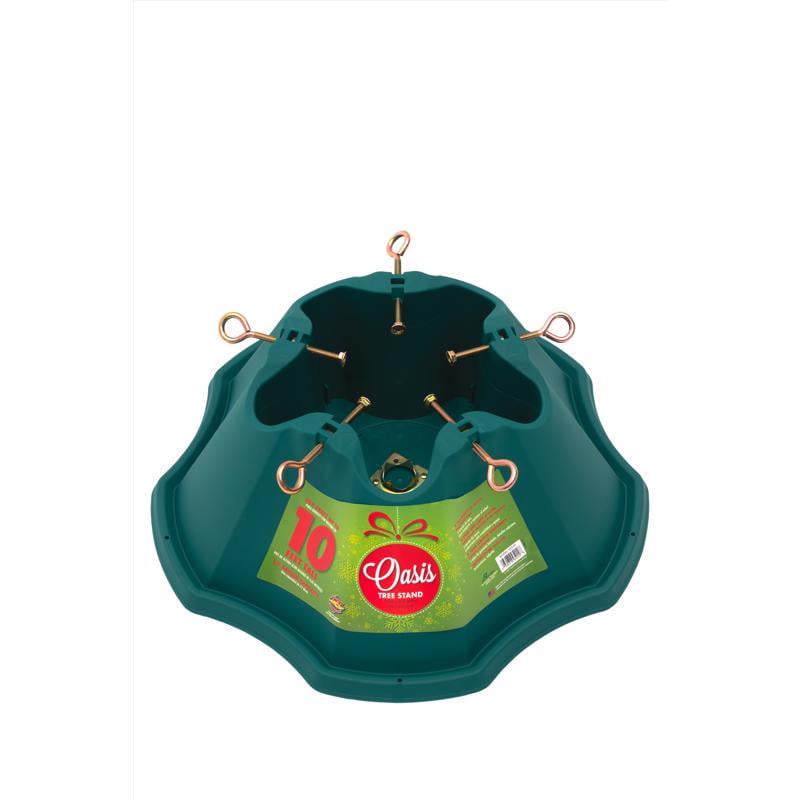 Large Green Plastic Christmas Tree Stand with Steel Spike Plate