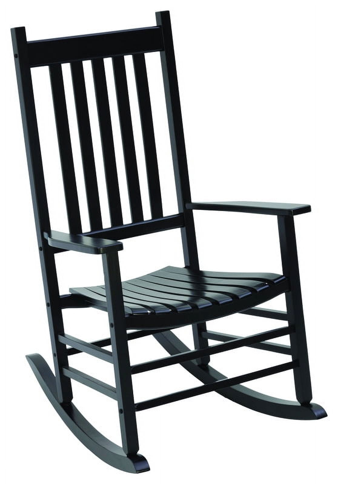 Black Hardwood Mission Style Outdoor Rocking Chair