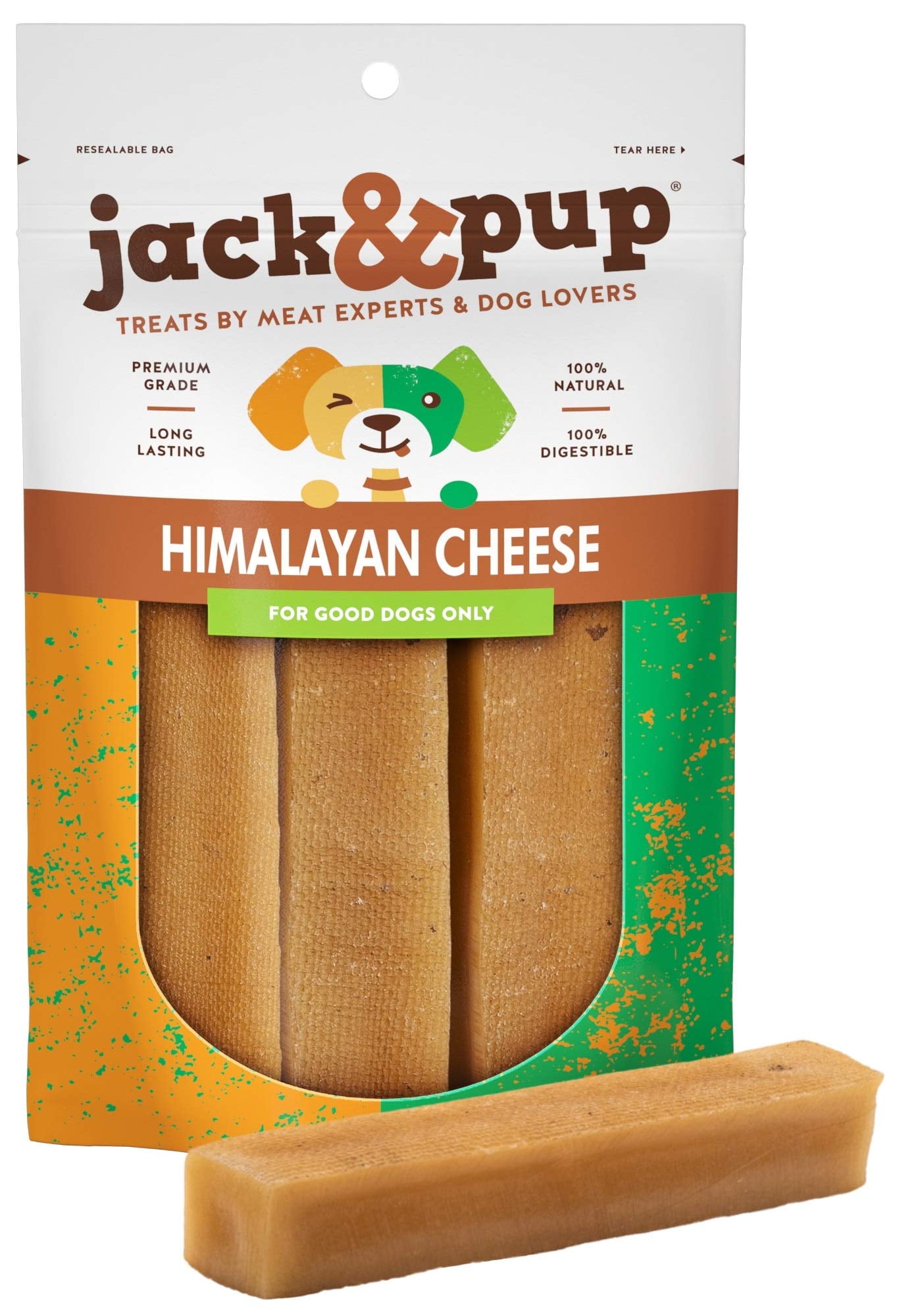 Jack&Pup Himalayan Yak Cheese Dog Chew, Natural Rawhide Alternative Treat, 5 Pack