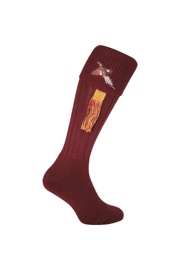 Burgundy Pheasant Shooting Sock Burgandy