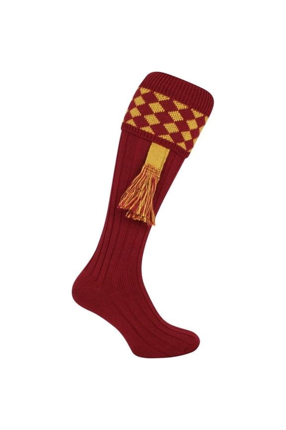 Harlequin Shooting Sock One Size Burgandy