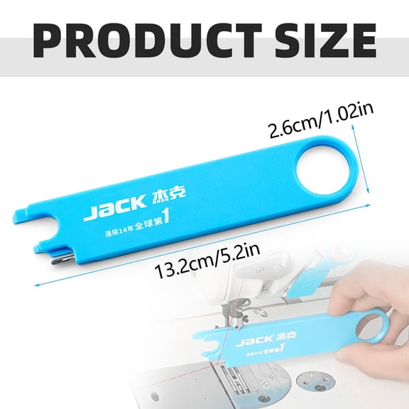 Jack Quick Threading Device, 3-in-1 Sewing Needle Threader Tool with Magnifying Lens, Built-in Magnet & Scale Ruler, Compatible with Sewing Machines & Needles, Threaders